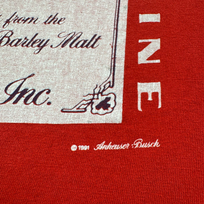 90s バドワイザー budweiser Tシャツ タンクトップ WILD OATS USA製 L 赤 1991 co-u-2505-002