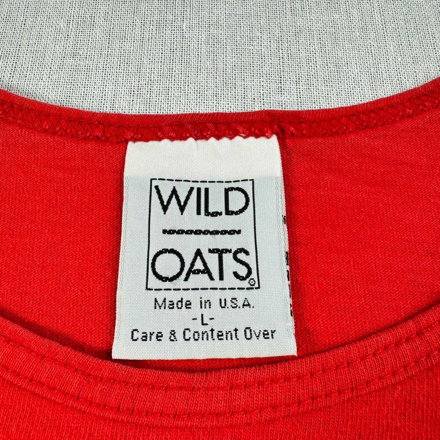 90s バドワイザー budweiser Tシャツ タンクトップ WILD OATS USA製 L 赤 1991 co-u-2505-002