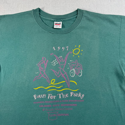 90s アートT Tシャツ マラソン ペプシ ミズノ anvil XL 緑 PEPSI 1997 co-u-2505-003
