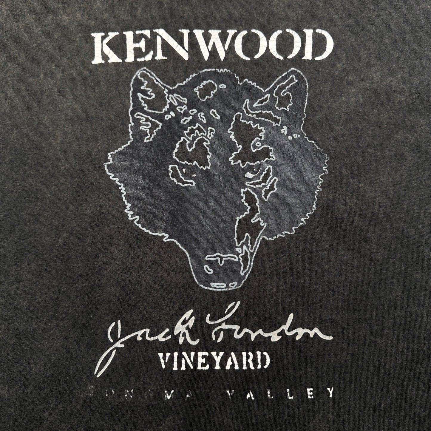 90s 企業T ワイン KENWOOD VINEYARD 熊 ワイナリー Tシャツ USA製 XL 黒 シングルステッチ co-u-2505-004