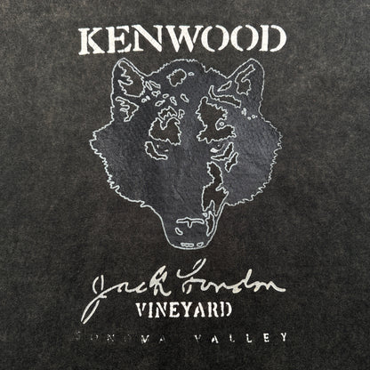 90s 企業T ワイン KENWOOD VINEYARD 熊 ワイナリー Tシャツ USA製 XL 黒 シングルステッチ co-u-2505-004