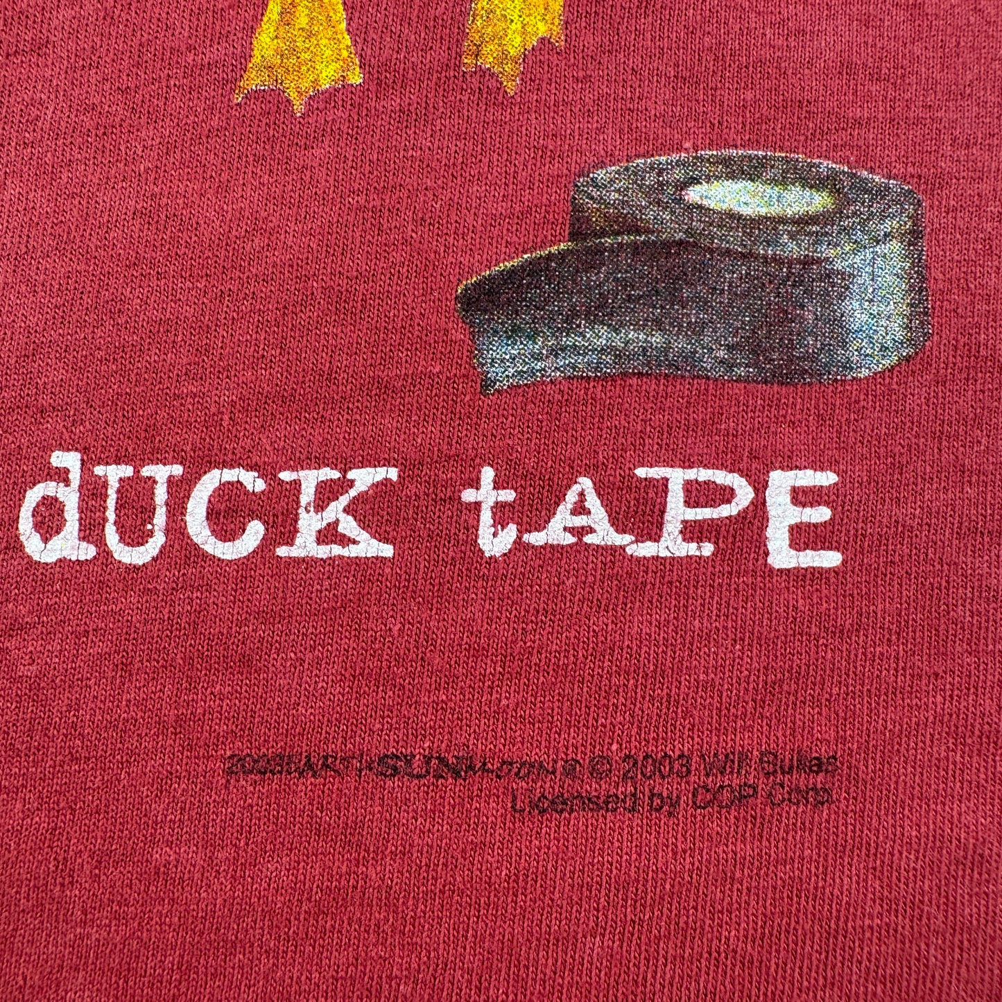 00s アートT Tシャツ アヒル duck tape WILL BULLAS 赤 co-u-2505-005