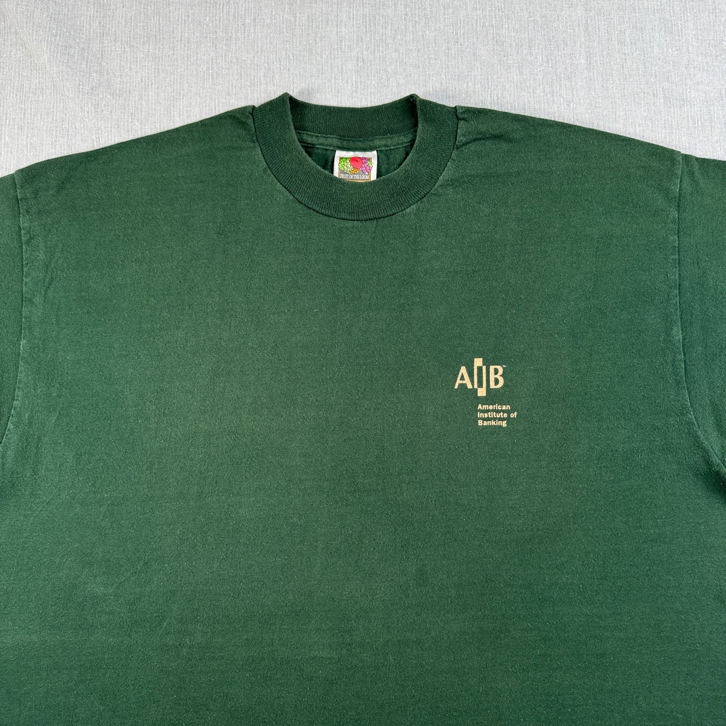 90s 企業T Tシャツ AIB International 緑 XL シングルステッチ co-u-2505-006