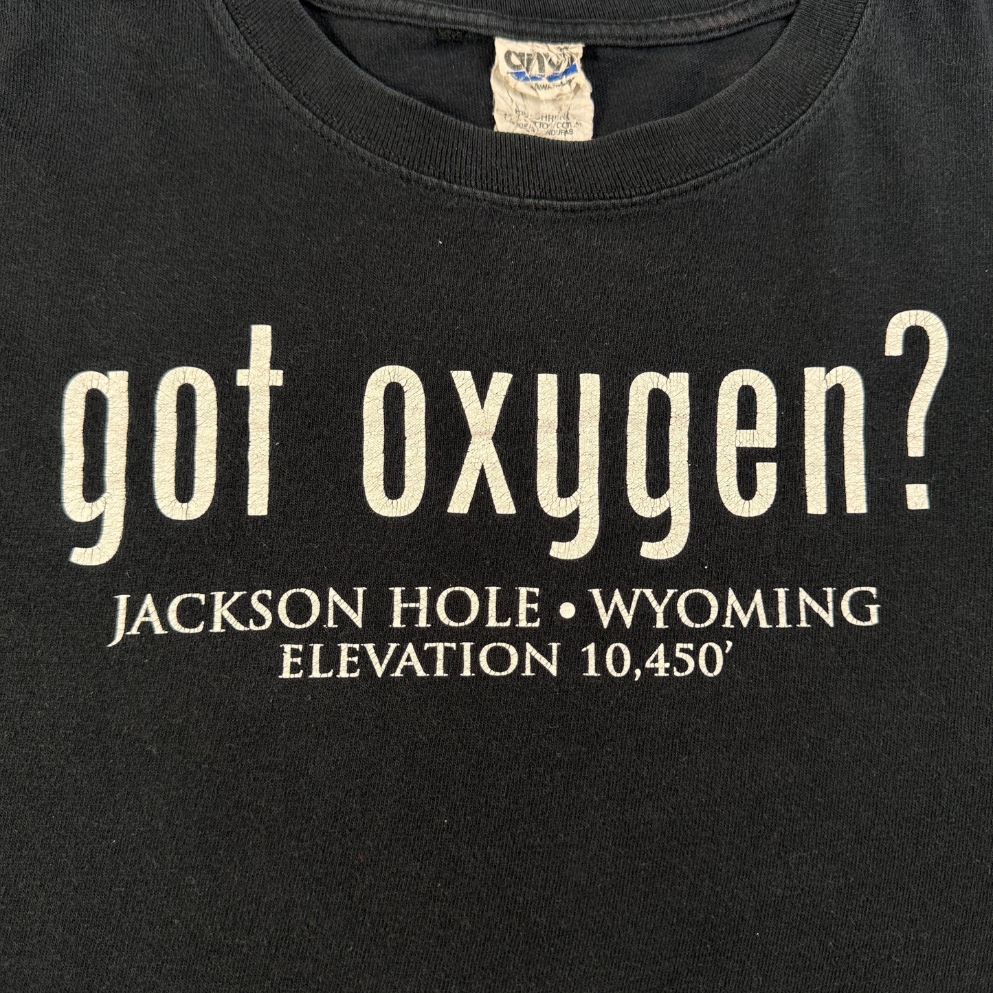 got milk? パロディ got oxygen Tシャツ 長袖 ロンT 黒 ジャクソンホール M co-u-2505-007