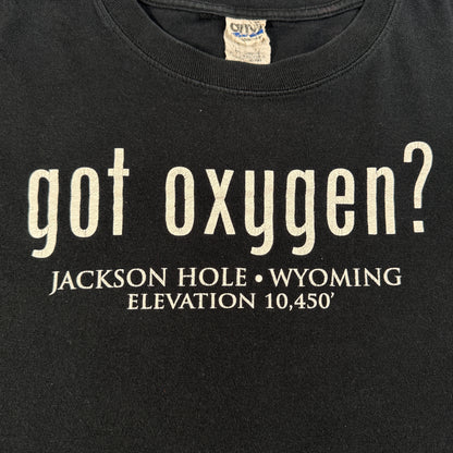 got milk? パロディ got oxygen Tシャツ 長袖 ロンT 黒 ジャクソンホール M co-u-2505-007