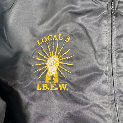 80s ナイロン スタジャン Birdie USA製 黒 ブルゾン LOCAL3 IBEW ja-u-2505-043