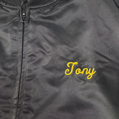 80s ナイロン スタジャン Birdie USA製 黒 ブルゾン LOCAL3 IBEW ja-u-2505-043