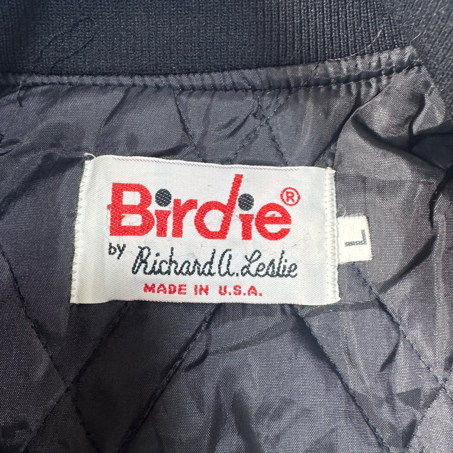 80s ナイロン スタジャン Birdie USA製 黒 ブルゾン LOCAL3 IBEW ja-u-2505-043