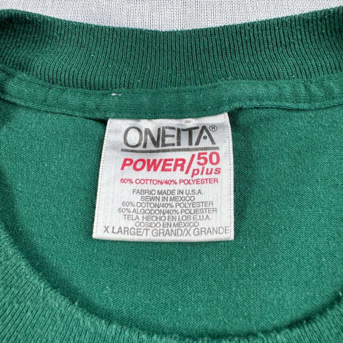 90s カレッジT ルイジアナ州立大学 フォルクスワーゲン FIJI bus trip ONEITA XL 深緑 louisiana state univ Tシャツ シングルステッチ USA co-u-2505-012