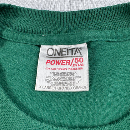 90s カレッジT ルイジアナ州立大学 フォルクスワーゲン FIJI bus trip ONEITA XL 深緑 louisiana state univ Tシャツ シングルステッチ USA co-u-2505-012