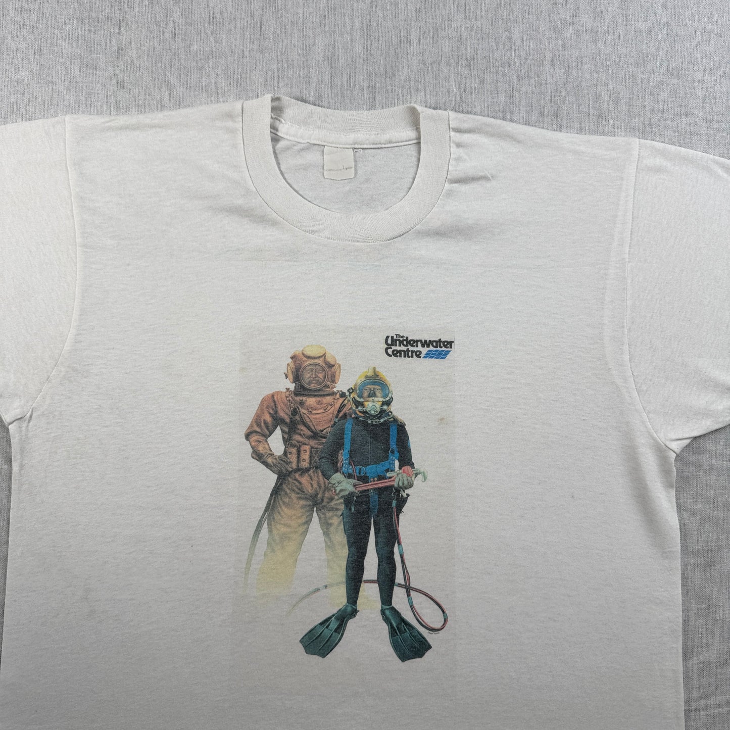 90s ダイビング 企業T プロモT Tシャツ the underwater centre アートT 白 シングルステッチ co-u-2505-013
