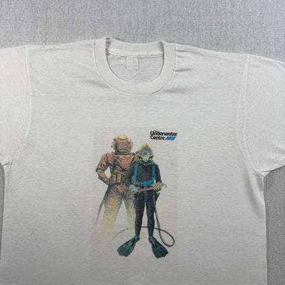 90s ダイビング 企業T プロモT Tシャツ the underwater centre アートT 白 シングルステッチ co-u-2505-013