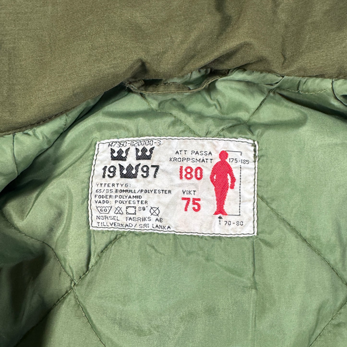 90s スウェーデン軍 M90 後期 180/75 コールドウェザーパーカー ミリタリージャケット ja-u-2505-065