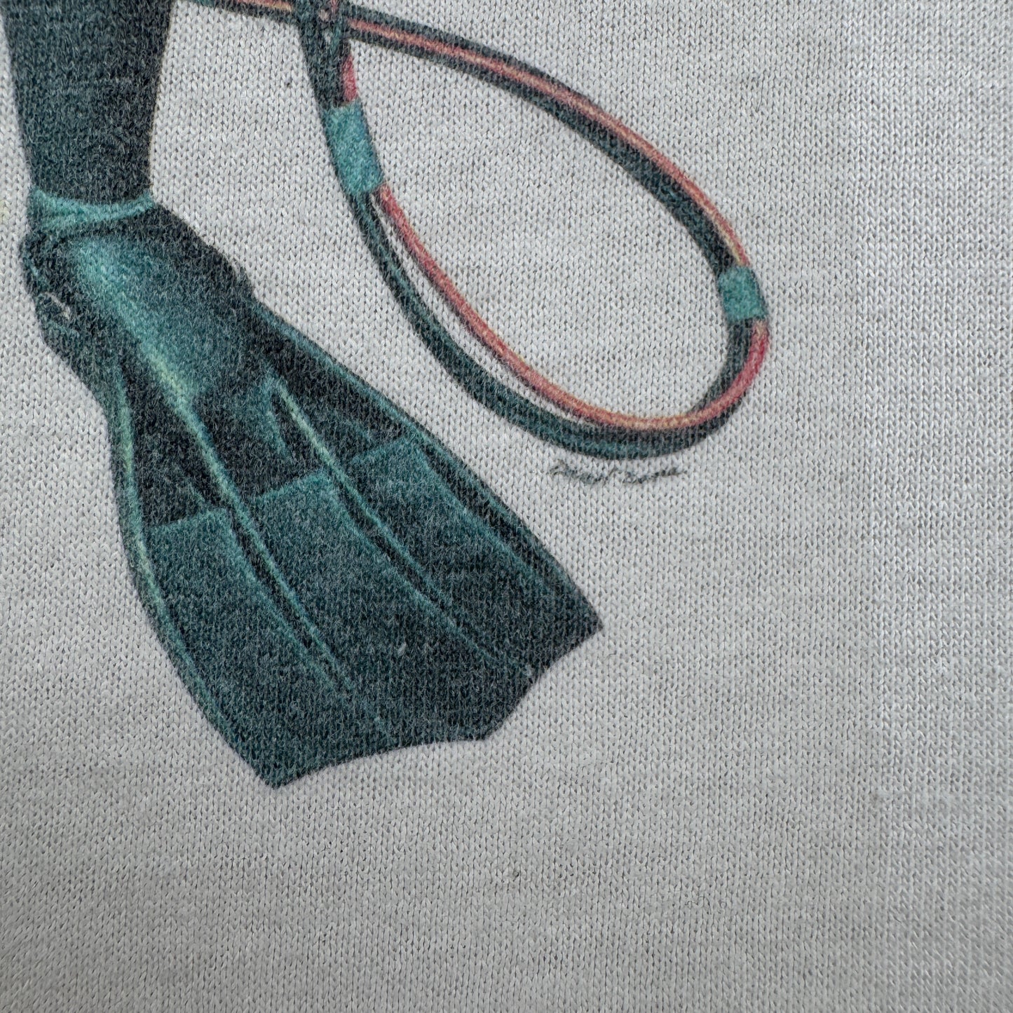 90s ダイビング 企業T プロモT Tシャツ the underwater centre アートT 白 シングルステッチ co-u-2505-013