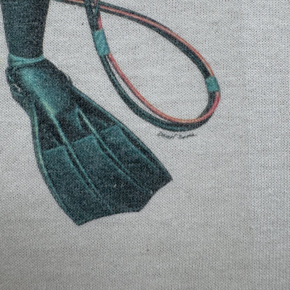 90s ダイビング 企業T プロモT Tシャツ the underwater centre アートT 白 シングルステッチ co-u-2505-013