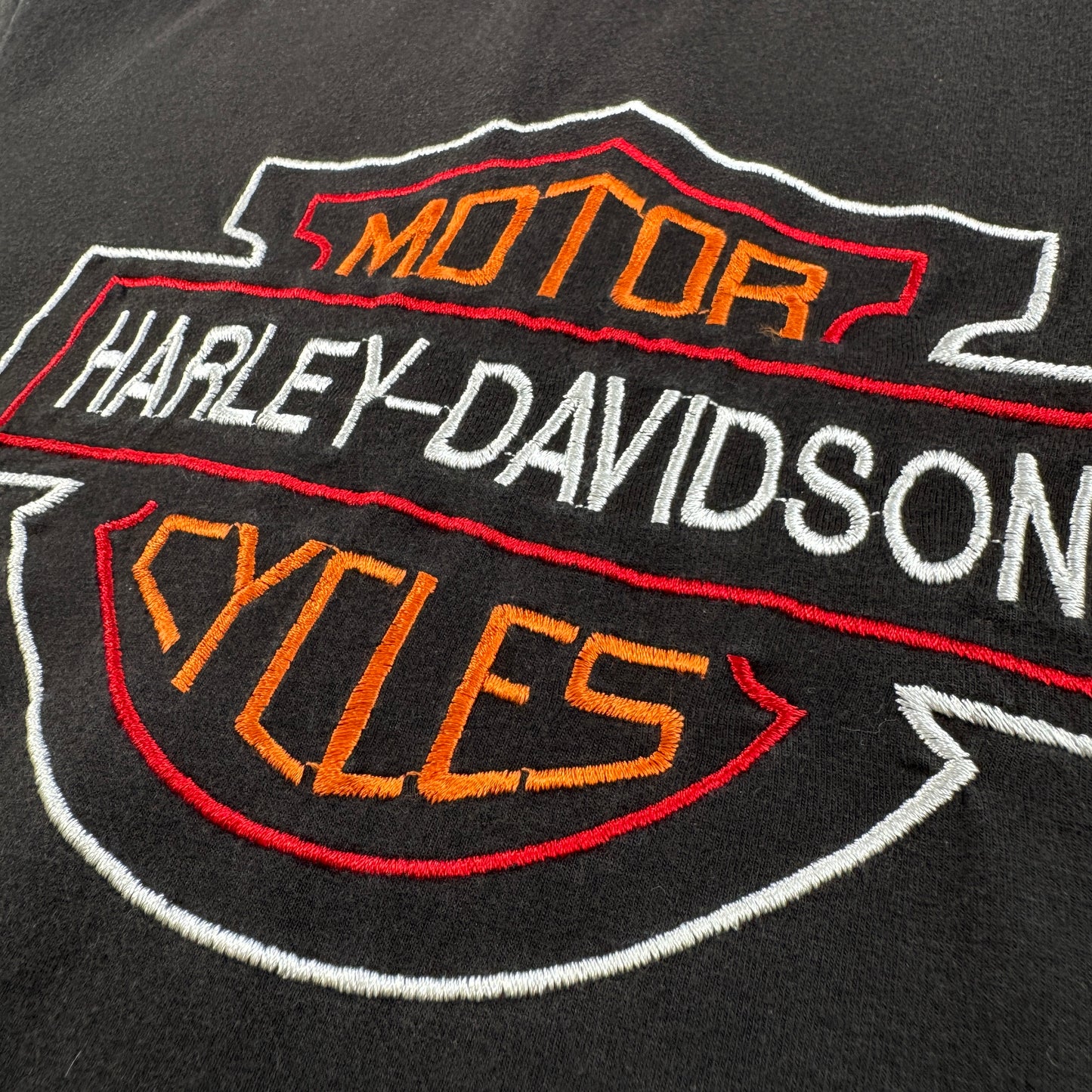 ハーレーダビットソン Tシャツ 刺繍 HARLEY DAVIDSON 黒 co-u-2505-015