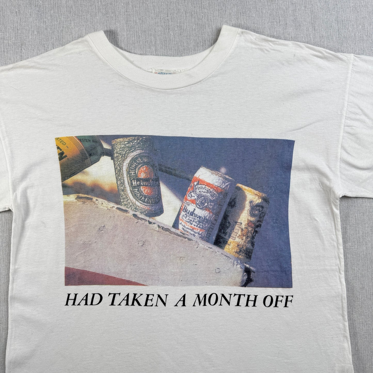 90s ビール 企業T バドワイザー ハイネケン 白 白 シングルステッチ HAD TAKEN A MONTH OFF co-u-2505-018