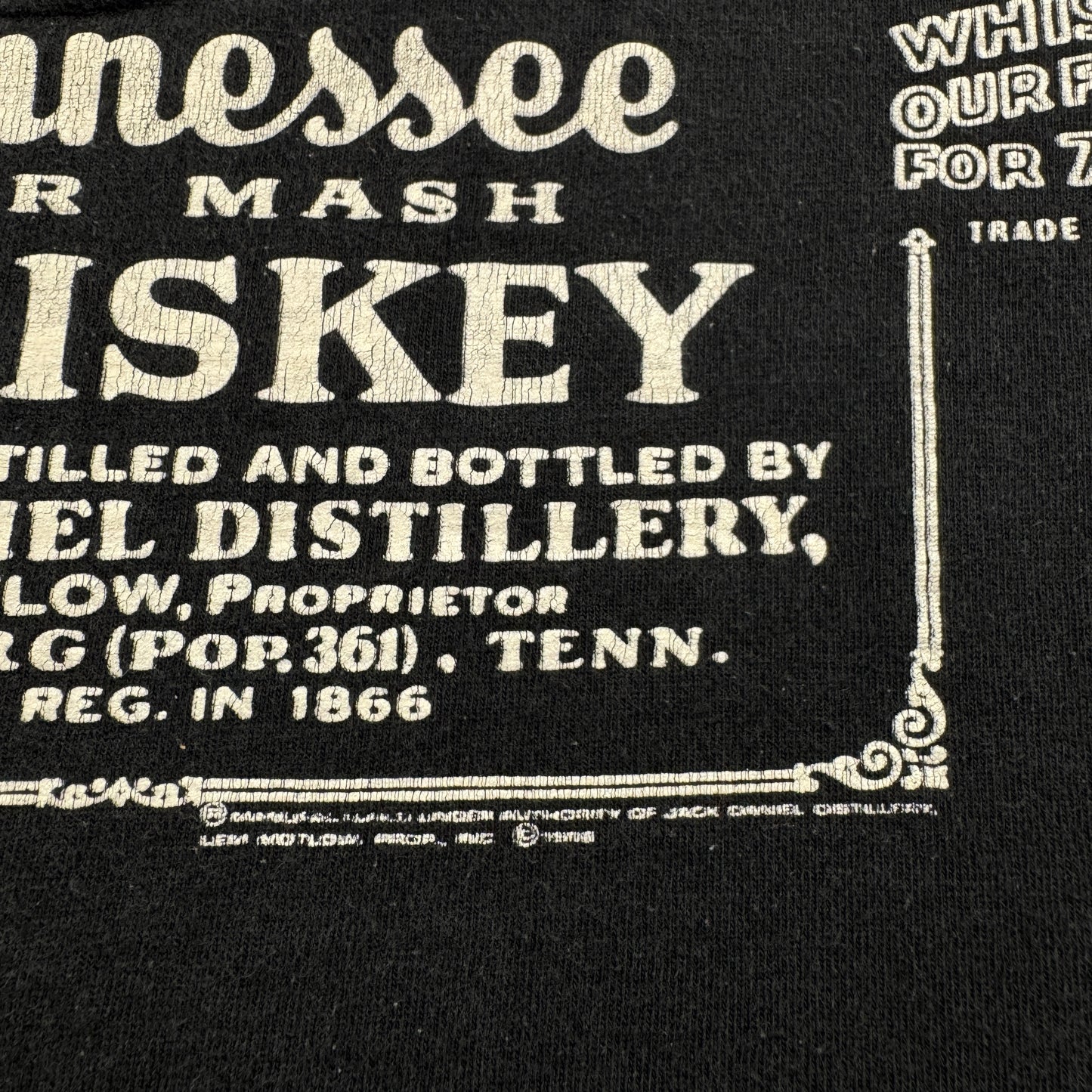 80s 90s ジャックダニエル Jack Daniel's Tシャツ 企業T ウイスキー 黒 シングルステッチ co-u-2505-019