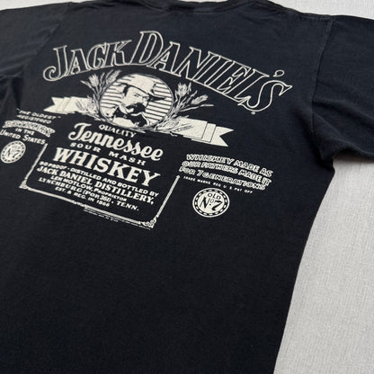 80s 90s ジャックダニエル Jack Daniel's Tシャツ 企業T ウイスキー 黒 シングルステッチ co-u-2505-019