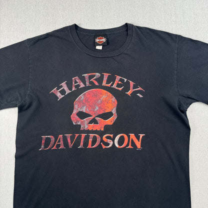 00s ハーレーダビッドソン Tシャツ スカル 黒 エルパソ テキサス バイク harley co-u-2505-027