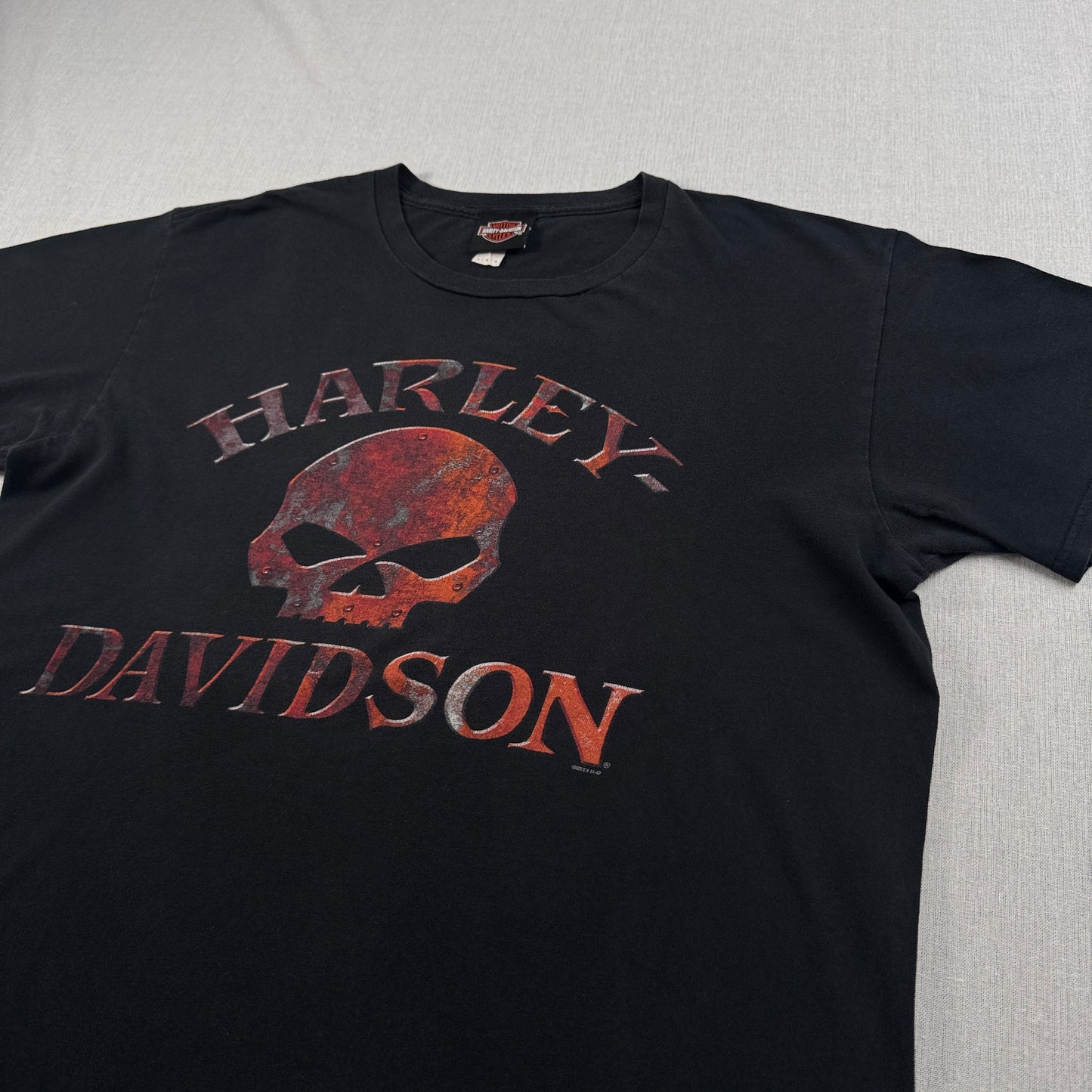 00s ハーレーダビッドソン Tシャツ スカル 黒 エルパソ テキサス バイク harley co-u-2505-027
