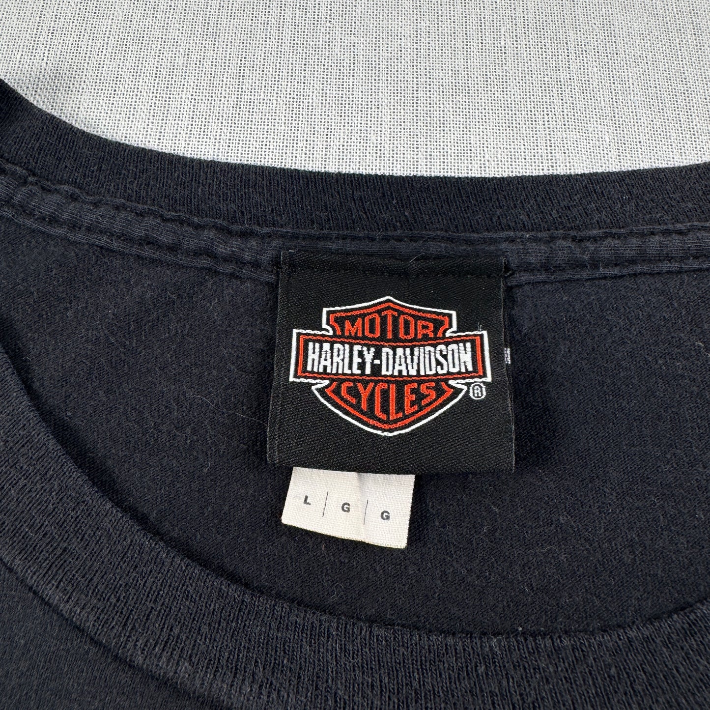 00s ハーレーダビッドソン Tシャツ スカル 黒 エルパソ テキサス バイク harley co-u-2505-027