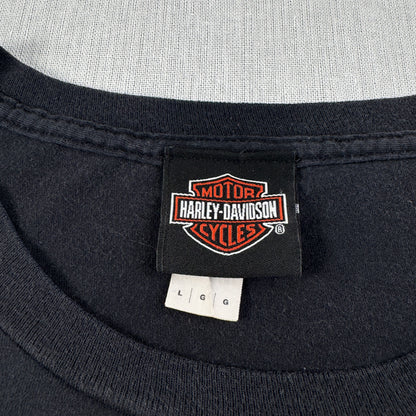 00s ハーレーダビッドソン Tシャツ スカル 黒 エルパソ テキサス バイク harley co-u-2505-027