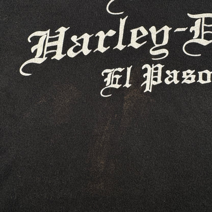 00s ハーレーダビッドソン Tシャツ スカル 黒 エルパソ テキサス バイク harley co-u-2505-027