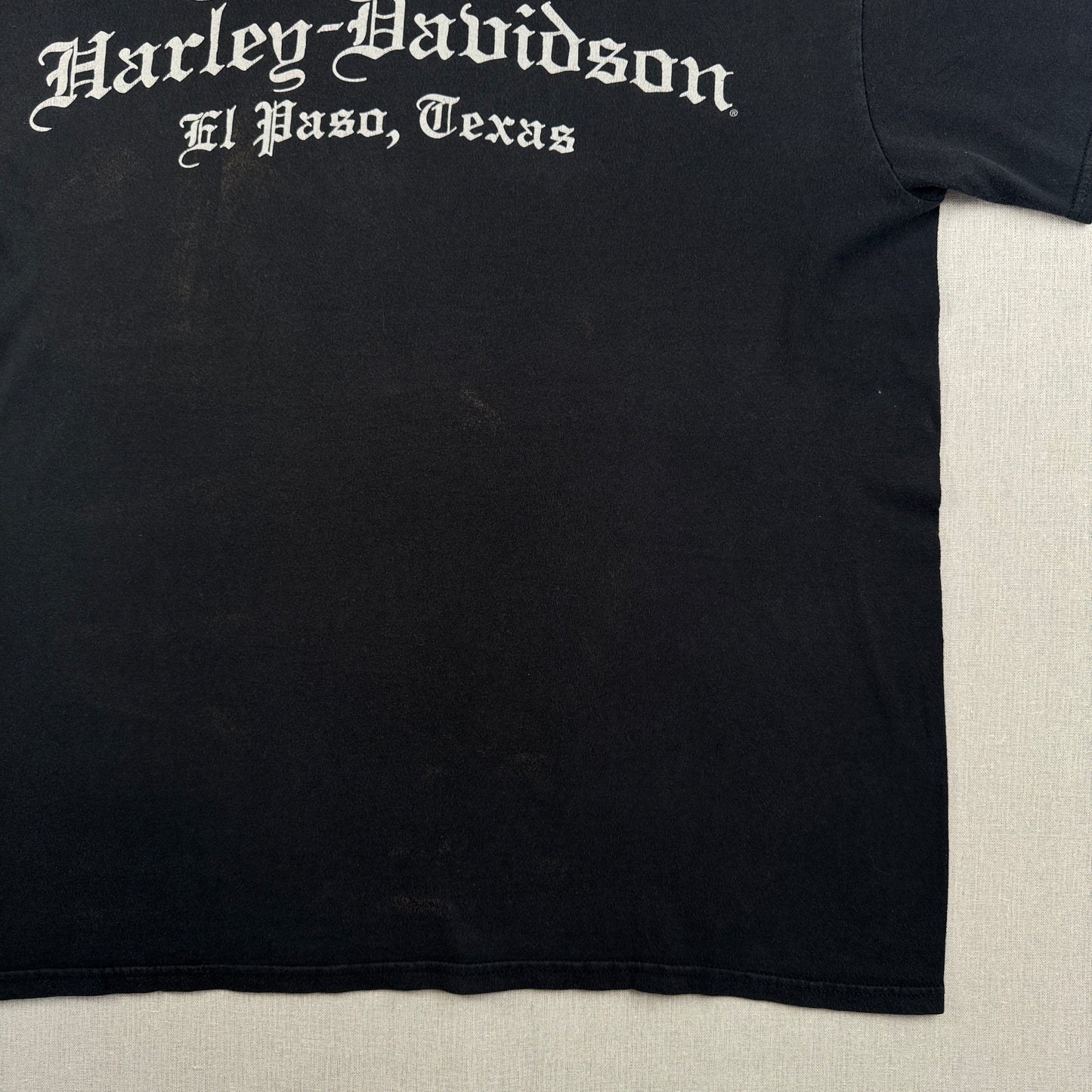 00s ハーレーダビッドソン Tシャツ スカル 黒 エルパソ テキサス バイク harley co-u-2505-027