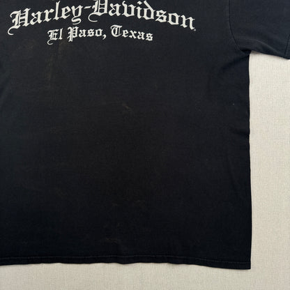 00s ハーレーダビッドソン Tシャツ スカル 黒 エルパソ テキサス バイク harley co-u-2505-027