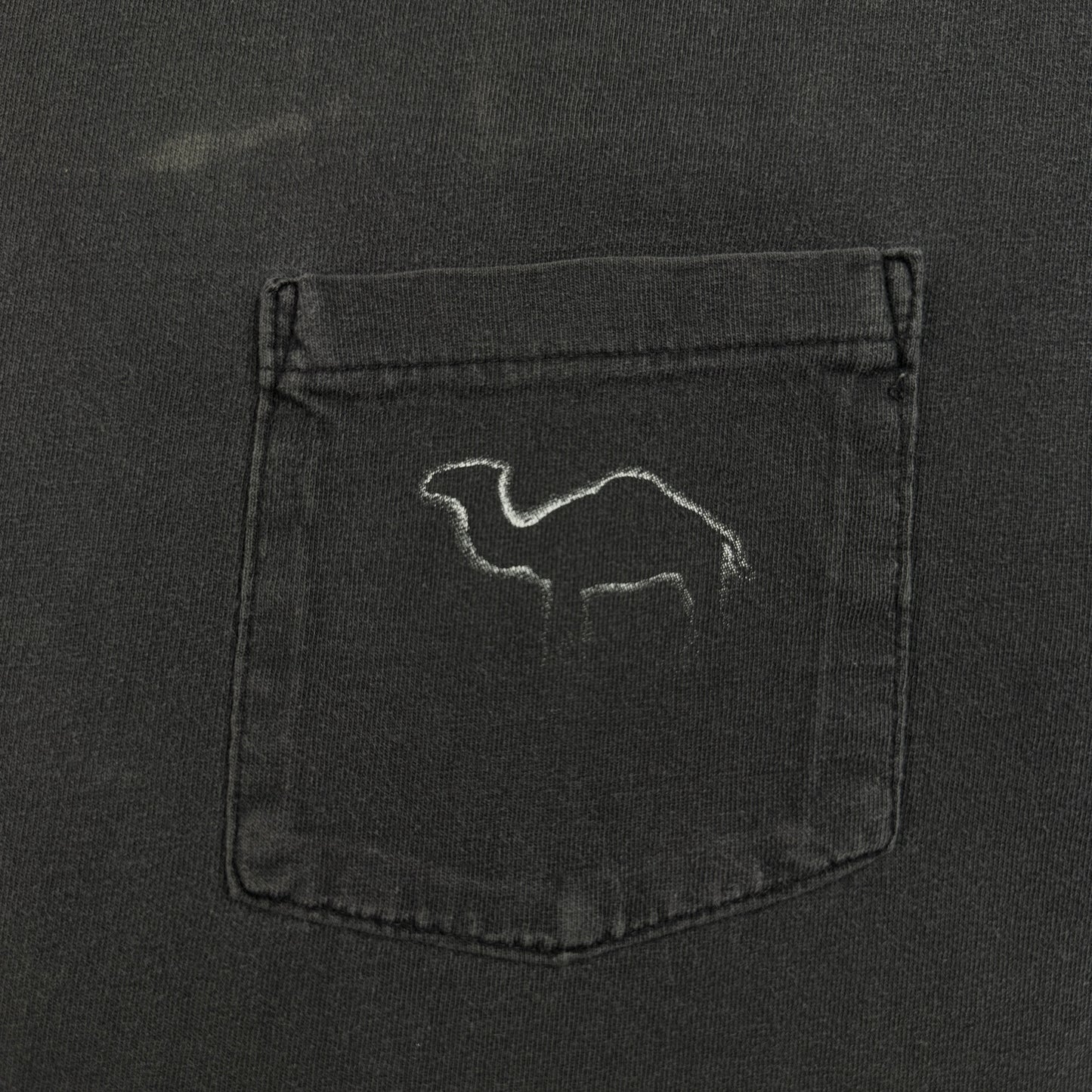 90s CAMEL ポケットT Tシャツ ポケT フェード 黒 オニータ XL キャメル タバコ 企業T ラクダ シングルステッチ co-u-2505-029