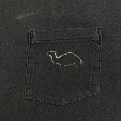 90s CAMEL ポケットT Tシャツ ポケT フェード 黒 オニータ XL キャメル タバコ 企業T ラクダ シングルステッチ co-u-2505-029
