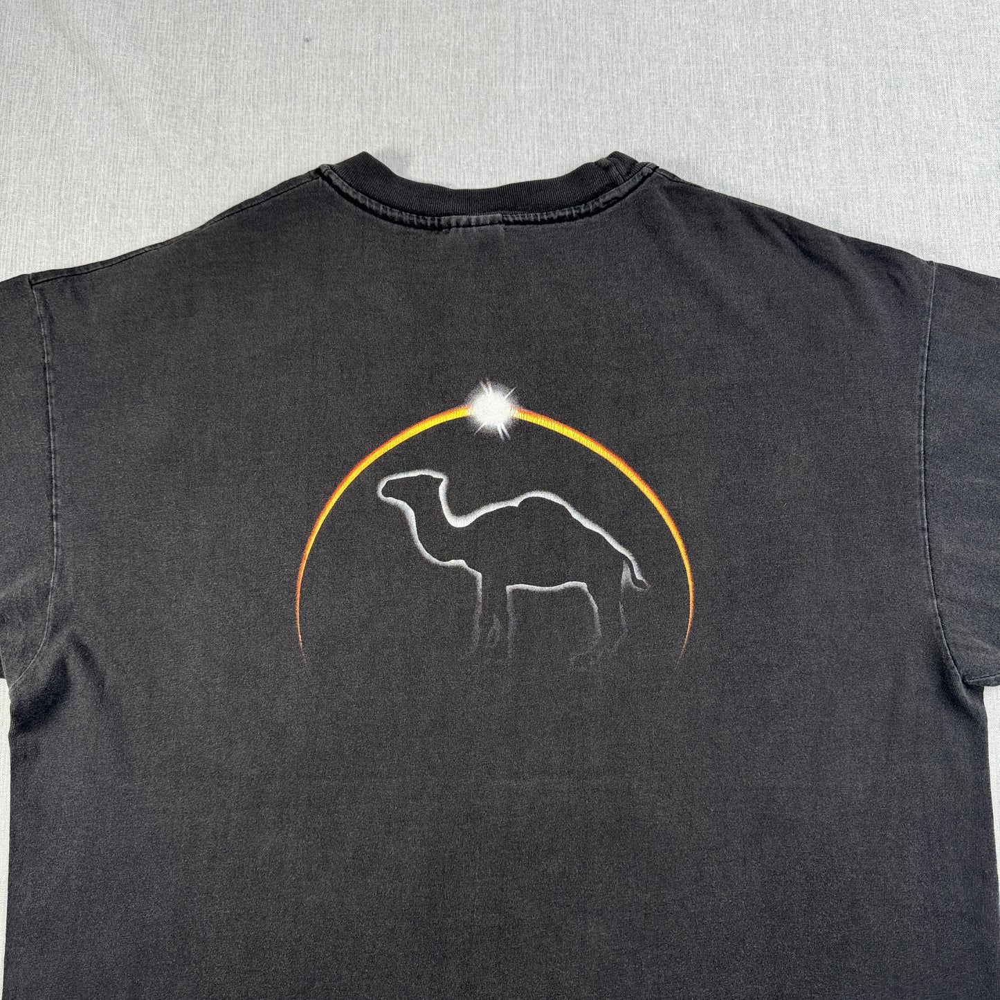 90s CAMEL ポケットT Tシャツ ポケT フェード 黒 HANES XL キャメル タバコ 企業T ラクダ co-u-2505-036