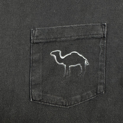 90s CAMEL ポケットT Tシャツ ポケT フェード 黒 オニータ XL キャメル タバコ 企業T ラクダ シングルステッチ co-u-2505-041