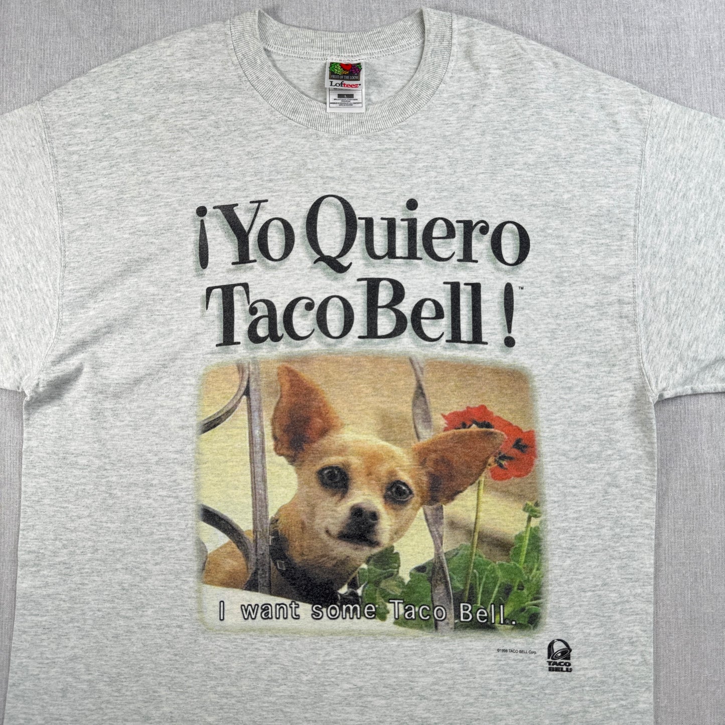 90s タコベル TACOBELL タコス プロモT 企業T Tシャツ 犬 グレー L 1998 co-x-2505-009