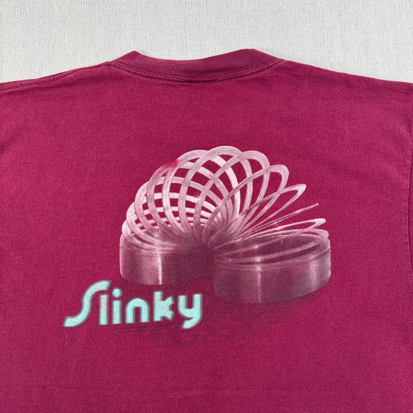 90s SLINKY スリンキー バネ おもちゃ Tシャツ プロモT TULTEX エンジ L co-x-2505-011