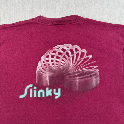 90s SLINKY スリンキー バネ おもちゃ Tシャツ プロモT TULTEX エンジ L co-x-2505-011