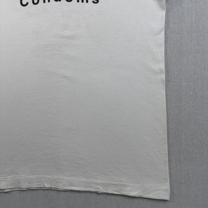 90s 企業T エロT コンドーム プロモT USA製 lifestyles condoms 白 XL Tシャツ co-x-2505-012