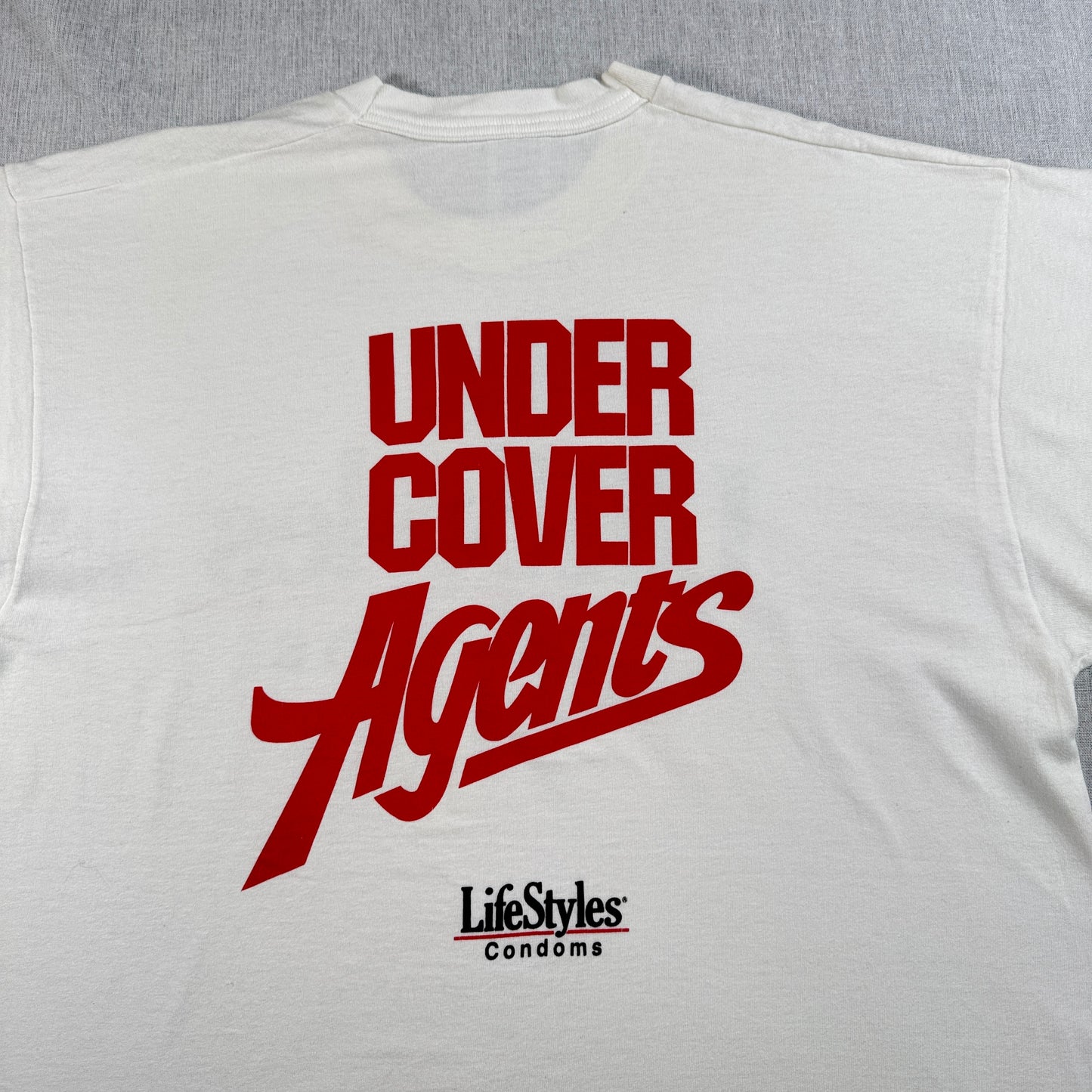 90s 企業T エロT コンドーム プロモT USA製 lifestyles condoms 白 XL Tシャツ co-x-2505-012