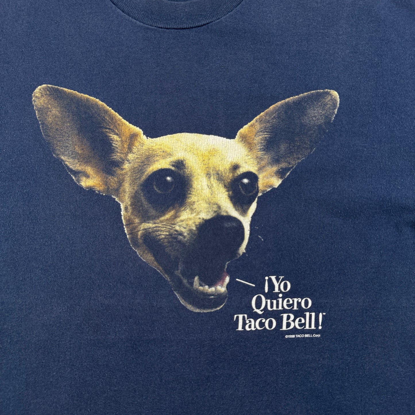 90s タコベル TACOBELL タコス プロモT 企業T Tシャツ 犬 チワワ ネイビー 1998 co-x-2505-014