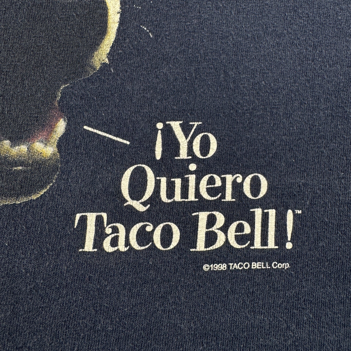 90s タコベル TACOBELL タコス プロモT 企業T Tシャツ 犬 チワワ ネイビー 1998 co-x-2505-014