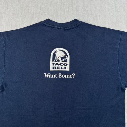 90s タコベル TACOBELL タコス プロモT 企業T Tシャツ 犬 チワワ ネイビー 1998 co-x-2505-014