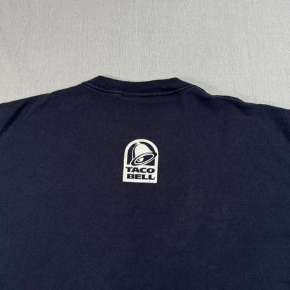 90s タコベル TACOBELL タコス プロモT 企業T Tシャツ USA製 犬 チワワ ネイビー L 1998 changes シングルステッチ co-x-2505-015