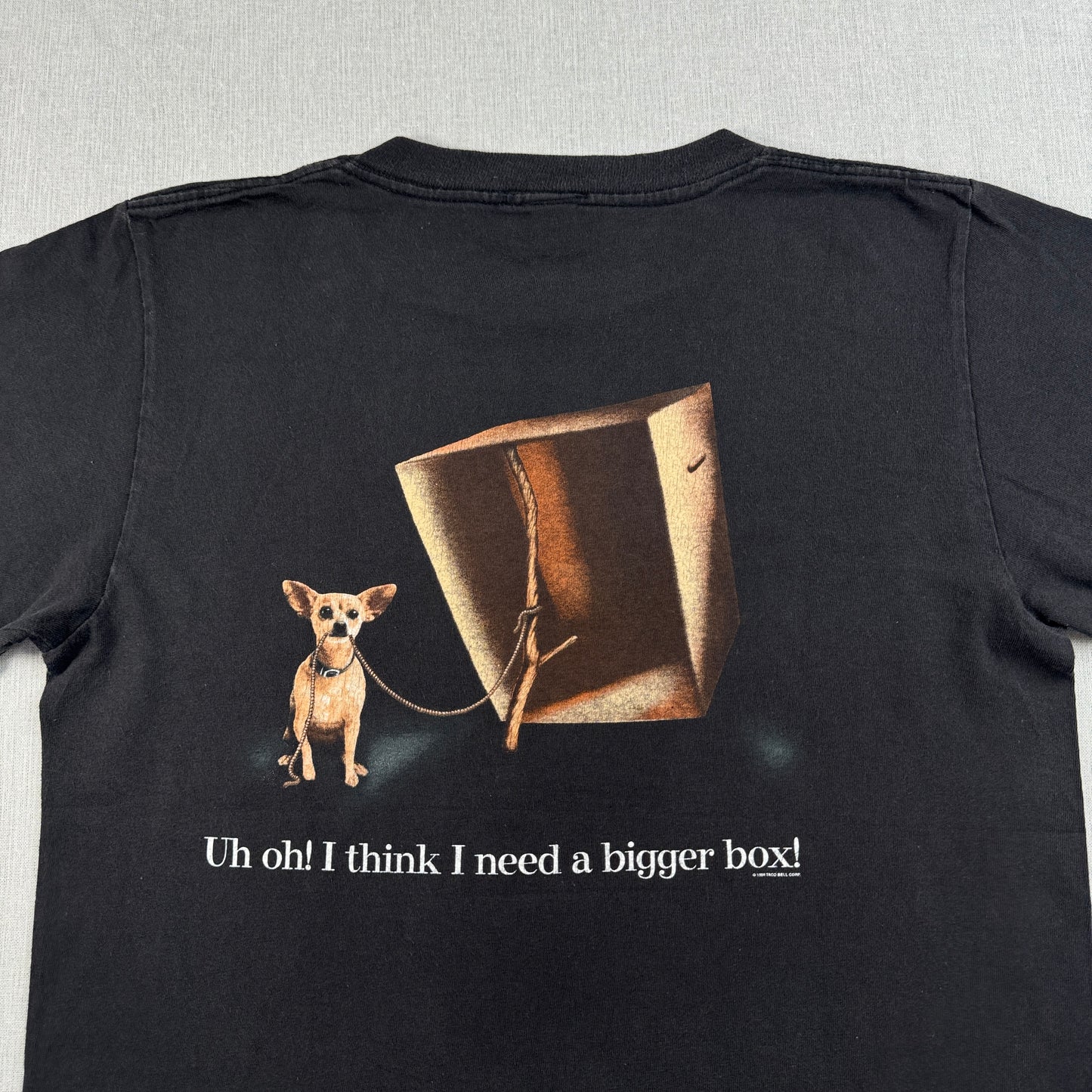 90s タコベル TACOBELL タコス プロモT 企業T Tシャツ USA製 犬 チワワ 黒 lizard 1998 changes シングルステッチ co-x-2505-016