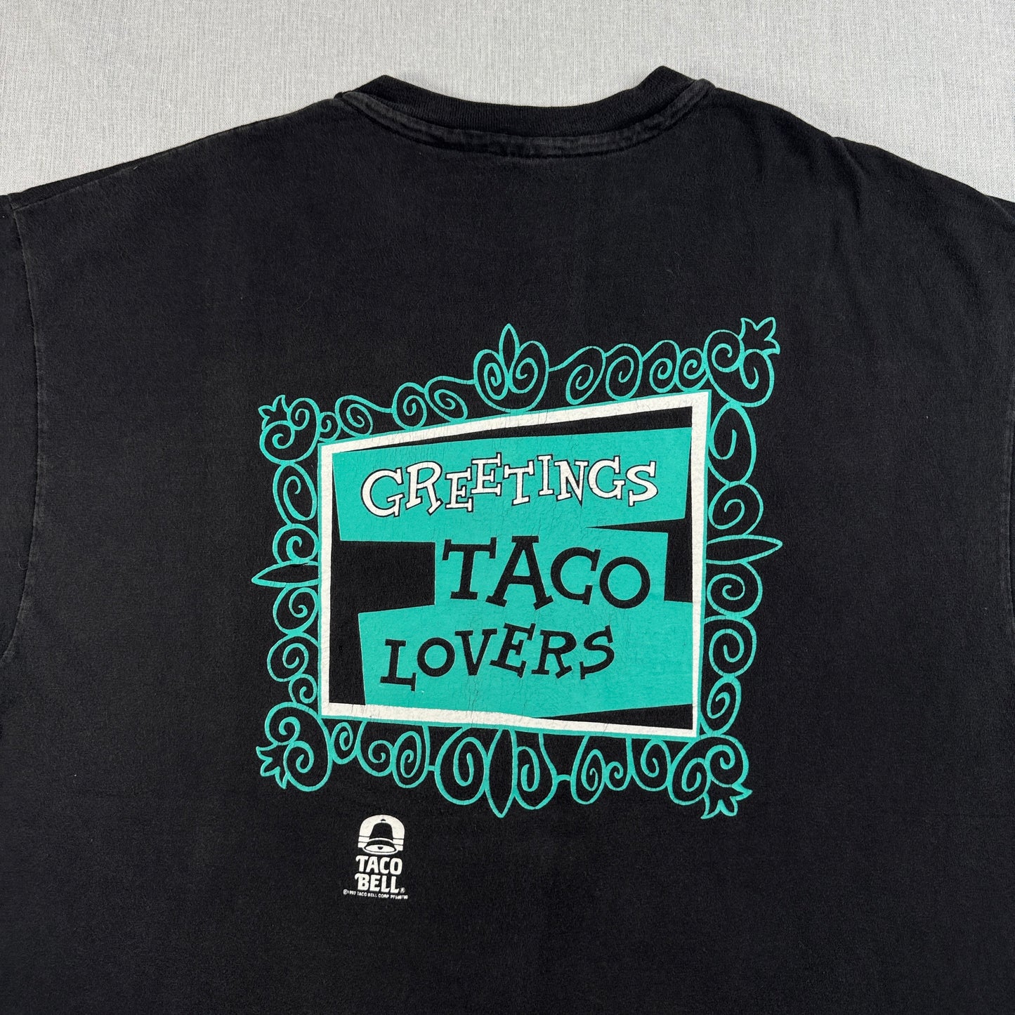 90s タコベル TACOBELL タコス プロモT 企業T Tシャツ USA製 犬 チワワ 黒 XL 1993 Hanes シングルステッチ co-x-2505-017