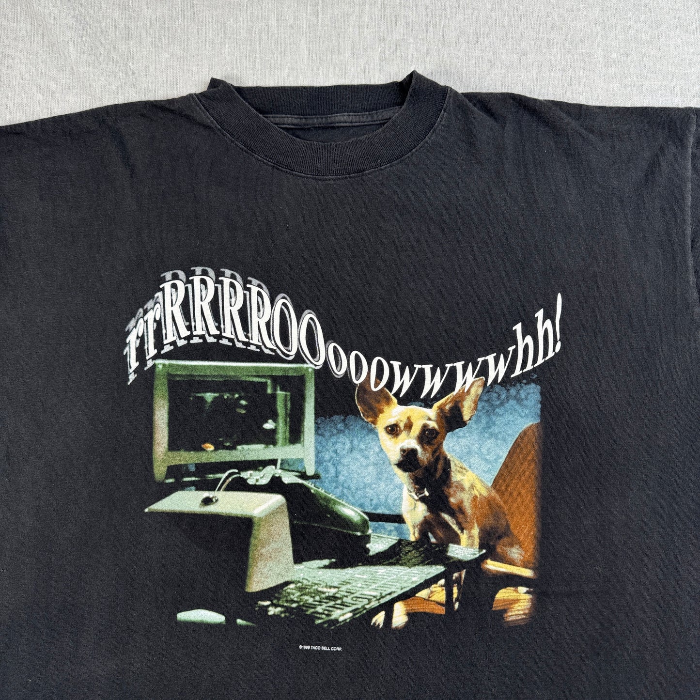 90s タコベル TACOBELL タコス プロモT 企業T Tシャツ USA製 犬 チワワ 1999 黒 co-x-2505-018