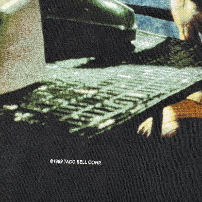 90s タコベル TACOBELL タコス プロモT 企業T Tシャツ USA製 犬 チワワ 1999 黒 co-x-2505-018
