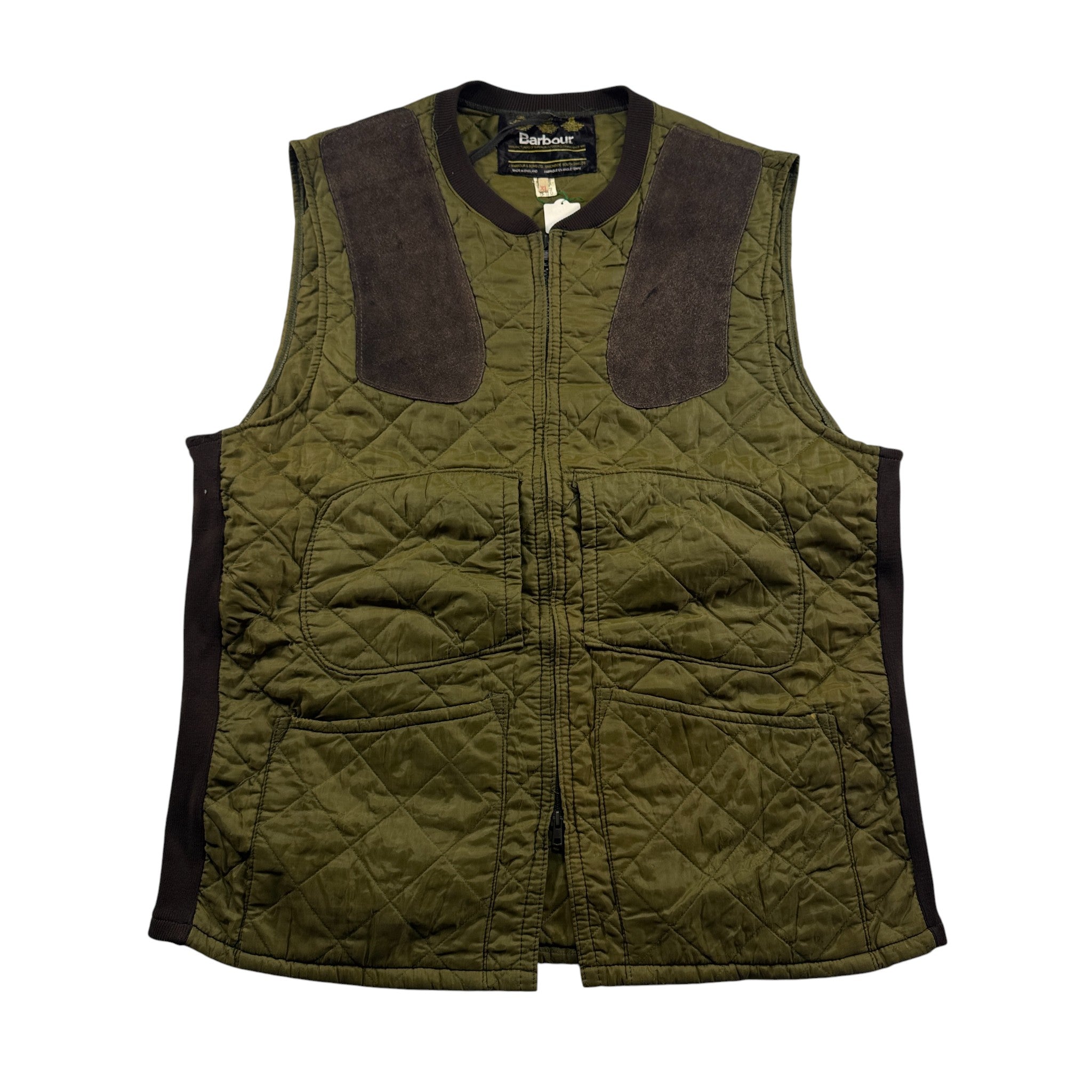 90s Barbour バブアー キルティングベスト オリーブグリーン
