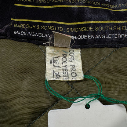 90s Barbour バブアー キルティングベスト オリーブグリーン イングランド製 XL ja-u-2505-020
