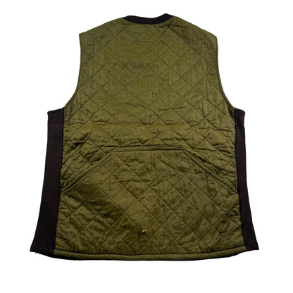90s Barbour バブアー キルティングベスト オリーブグリーン イングランド製 XL ja-u-2505-020